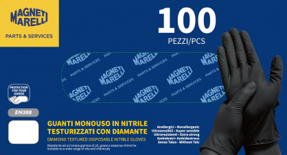 RĘKAWICE NITRYL CZARNE MAGNETI MARELLI 9/L 100SZT.